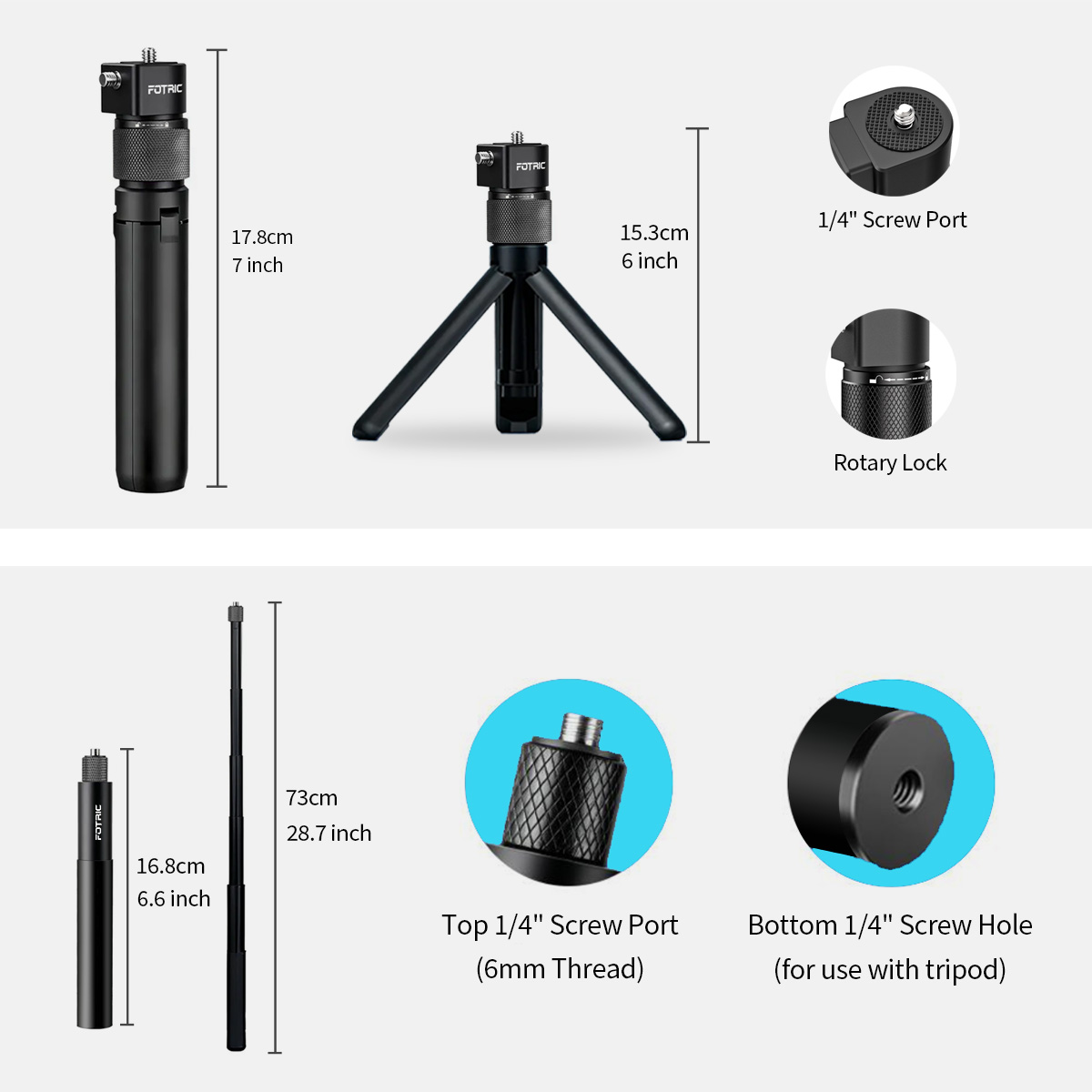 FOTRIC 73cm Invisible Selfie S - Photography Basics ulasan dan harga