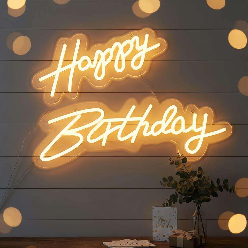 Acrylic Happy Birthday Neon Si - Photography Prompt ulasan dan harga