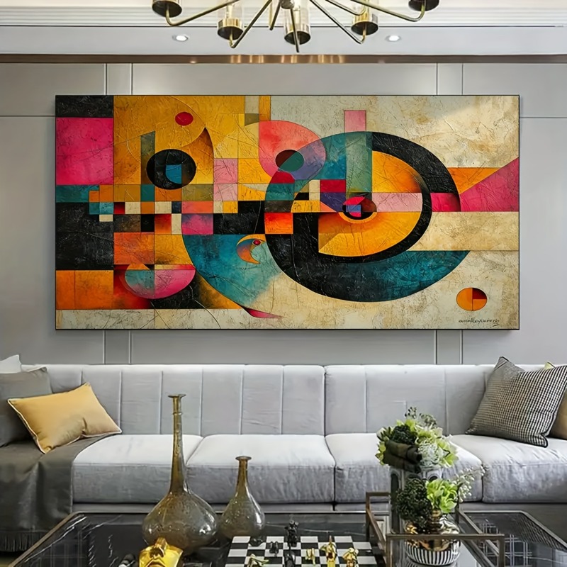Large Frameless Modern Abstrac - Photography Geometry ulasan dan harga